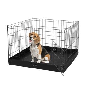 Dog Playpen, 4 Pcs 24 x 36 in Panels Foldable Metal Pet Exercise Pen, Dog Fence Indoor and Outdoor Pen with Door and 600D Oxford Fabric Bottom Pa